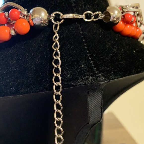 Coral & Orange Beaded Pendant Necklace - Picture 7 of 7